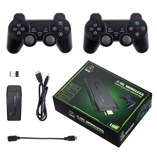 4K Game Player Video Game Console 64GB Wireless Controller for 20000 Retro Games Kid Xmas Gift